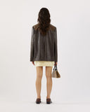 Andrea Jacket Faux Leather Distressed Brown