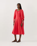 Greta Dress Organic Cotton Red