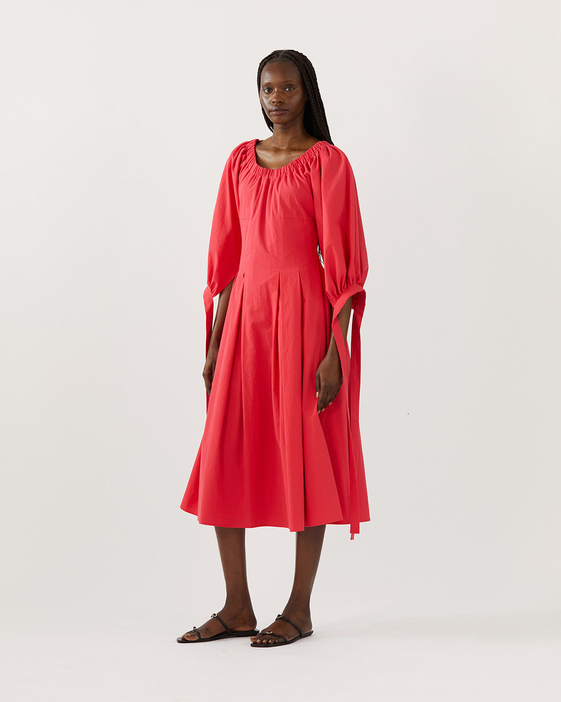 Greta Dress Organic Cotton Red