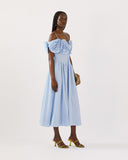Ophelia Dress Pleated Cotton Blue