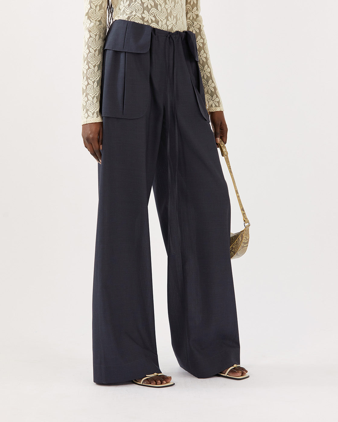 Sonia Trousers Wool Blend Suiting Slate