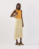 Astrid Skirt Cotton Seersucker Stripe Yellow
