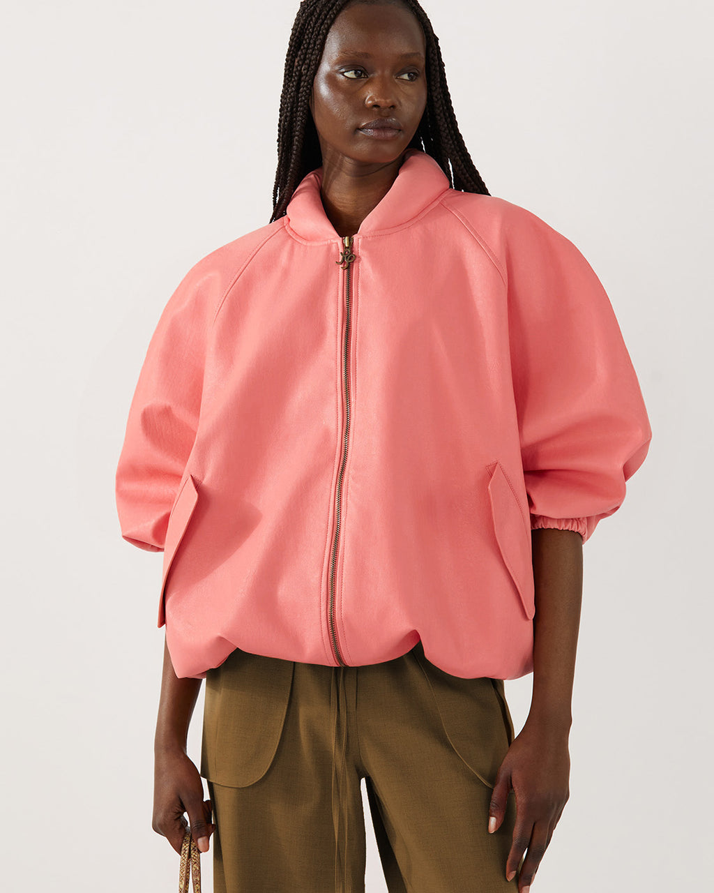 Becca Jacket Faux Leather Pink