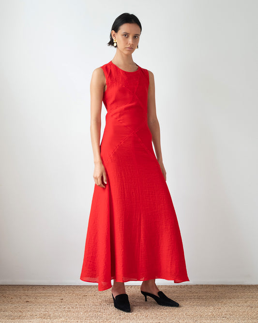 Sadie Dress Tencel Blend Red