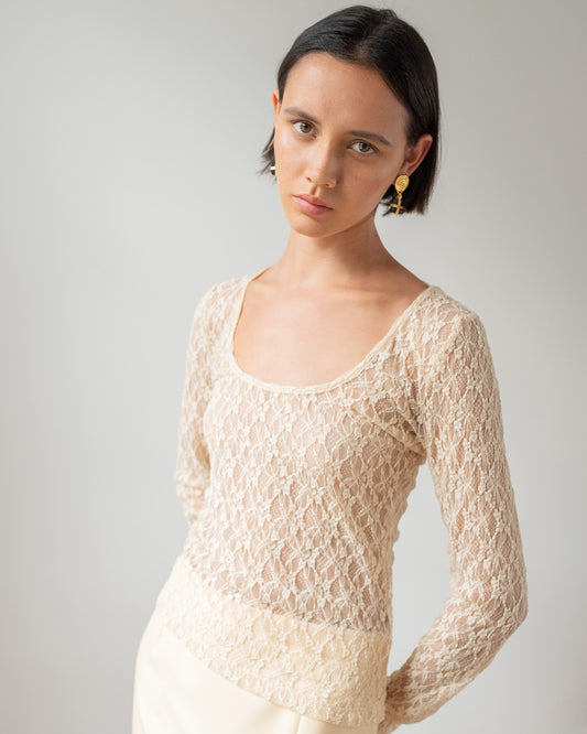 Hadley Top Lace Cream