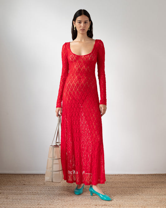 Mila Dress Lace Red