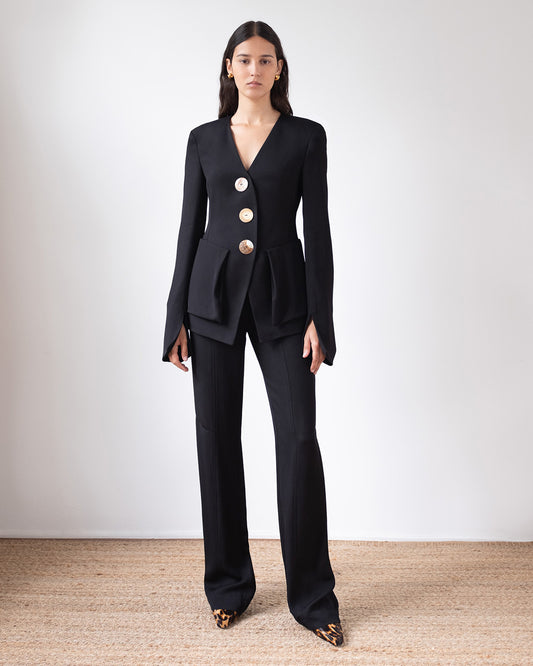 Noemie Blazer Crepe Twill Viscose Black