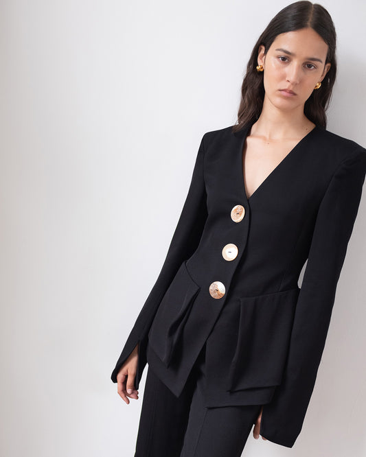 Noemie Blazer Crepe Twill Viscose Black