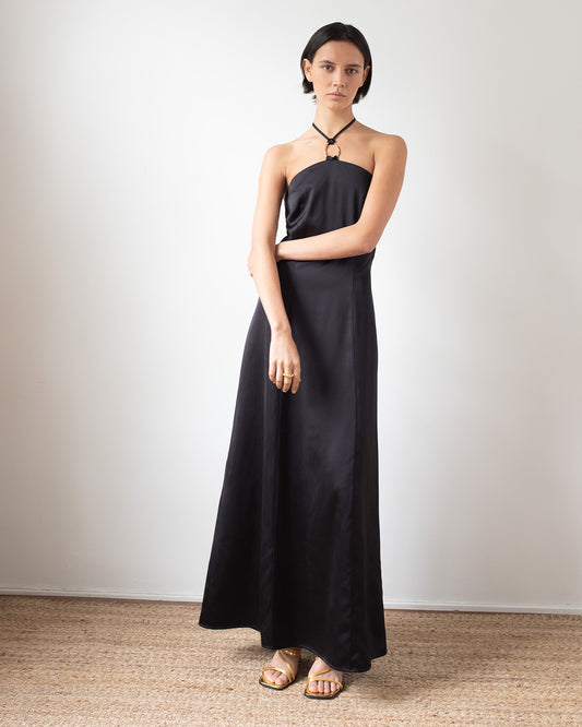 Ellison Dress Duchesse Satin Black