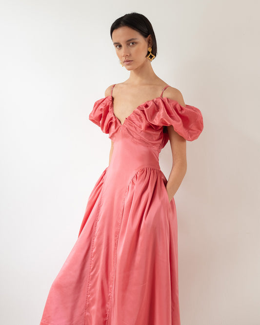 Erin Dress Viscose Blend Taffeta Pink