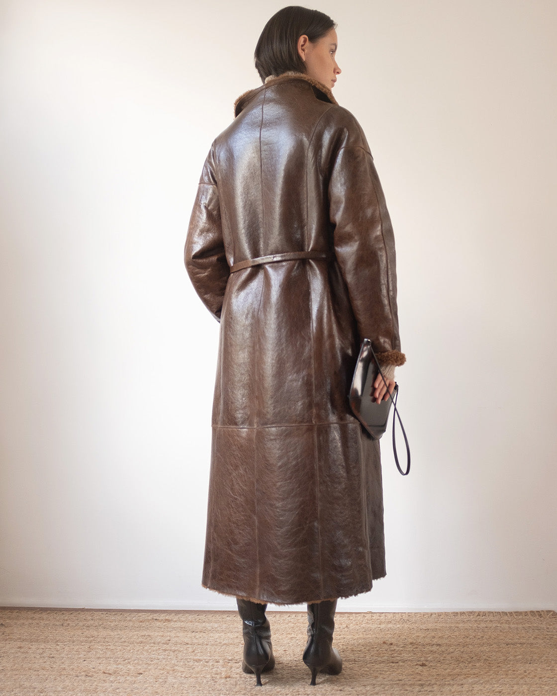 Kayla Coat Shearling Brown – REJINA PYO