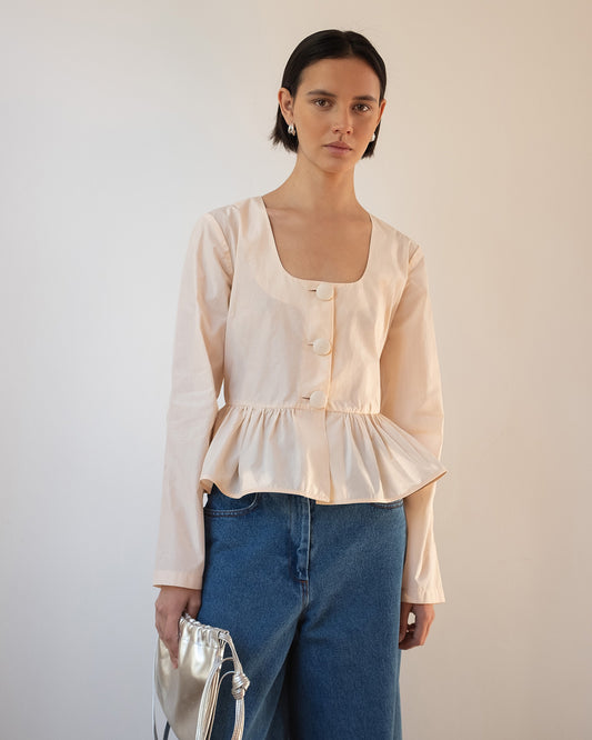 Lana Blouse Silk Blend Taffeta Apricot