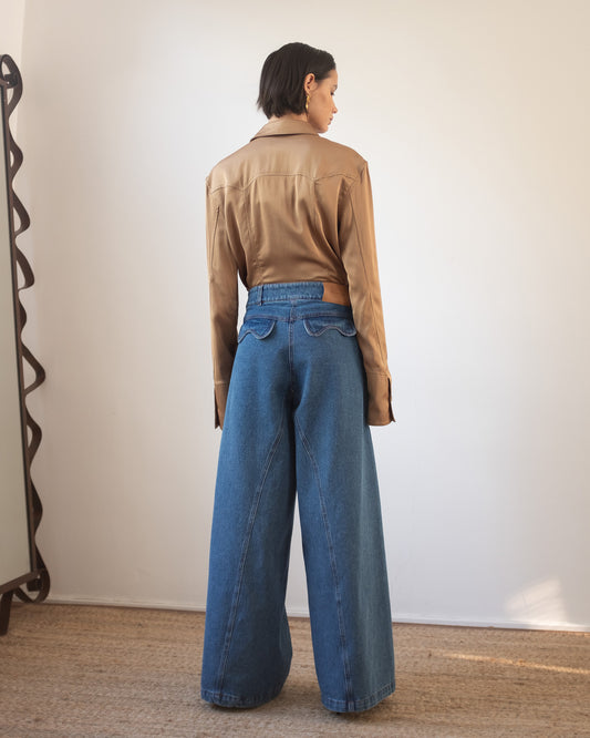 Linda Trousers Organic Cotton Denim Blue