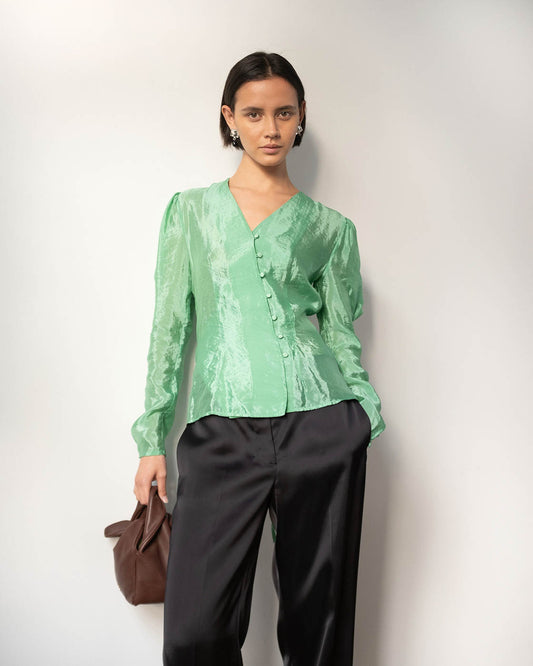 Julie Blouse Viscose Blend Jade