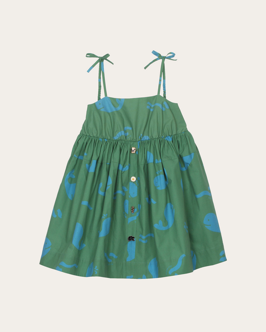 Esme Dress Organic Cotton Print Whale