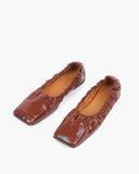 Wrinkle Ballerina 10mm Patent Leather Pecan