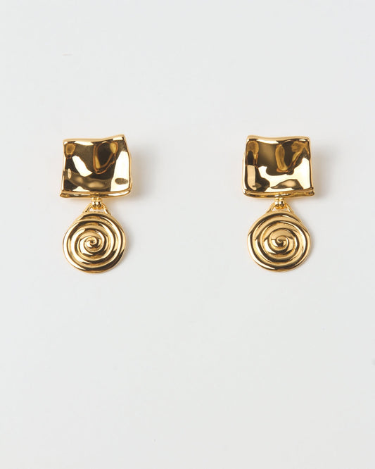 Swirl Fold Earrings Gold Plated