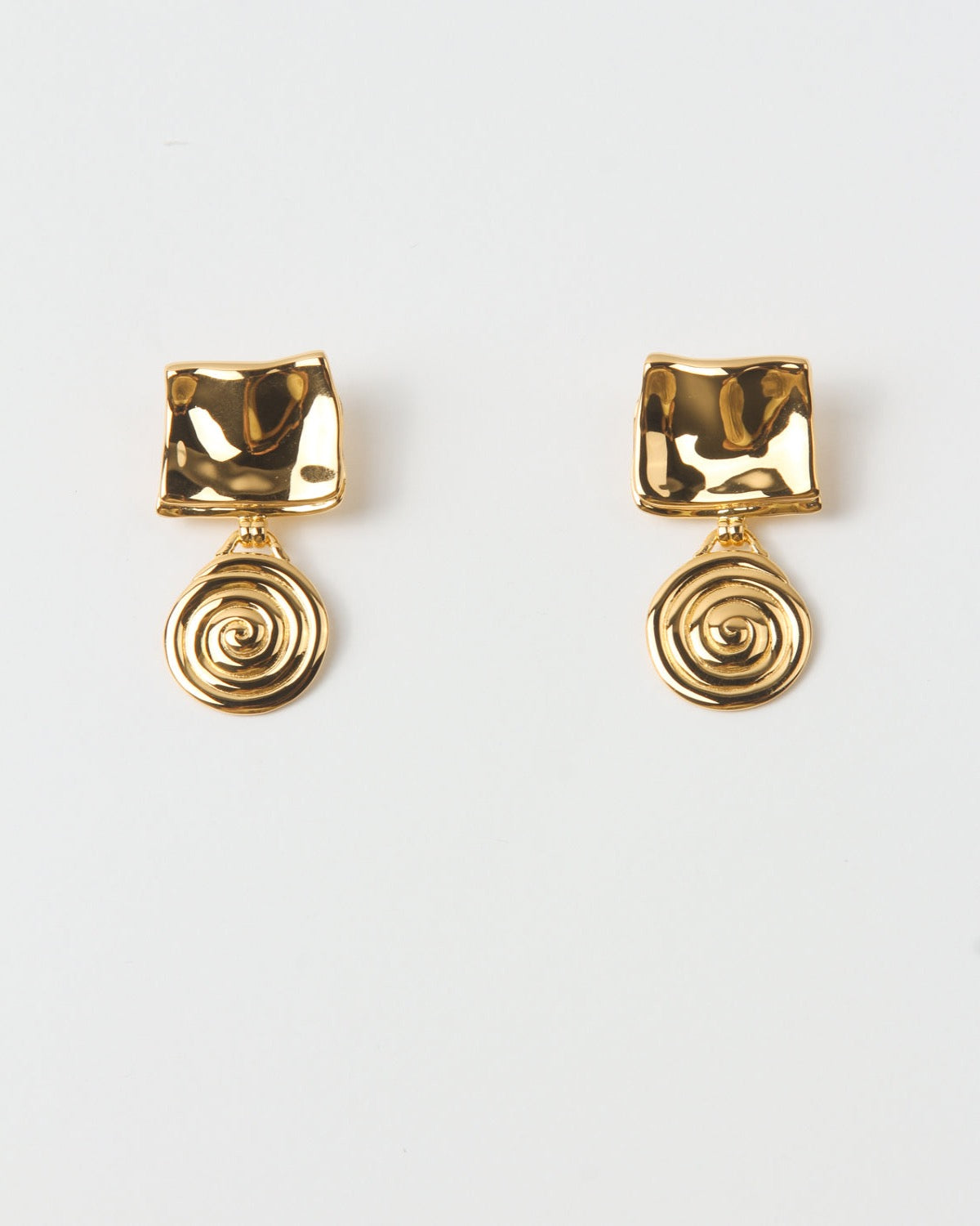 Swirl Fold Earrings Gold Plated
