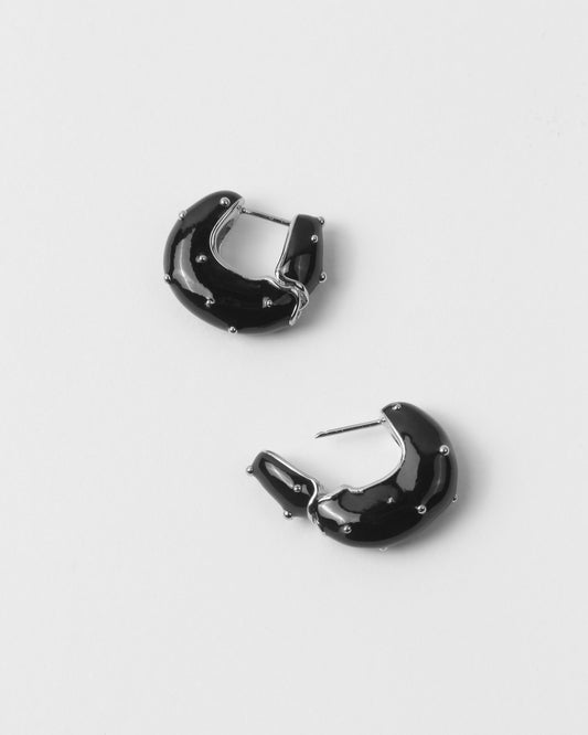 Iris Hoop Earrings Silver Plated with Enamel