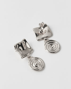 Swirl Fold Earrings Silver Plated