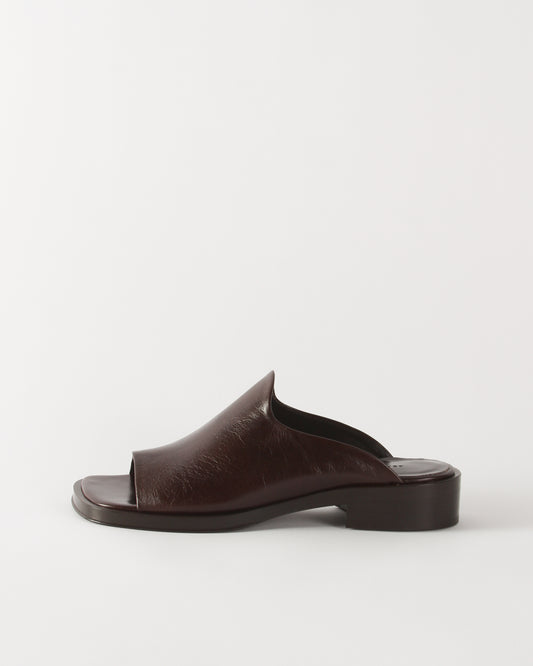 Flat Mule Leather Brown