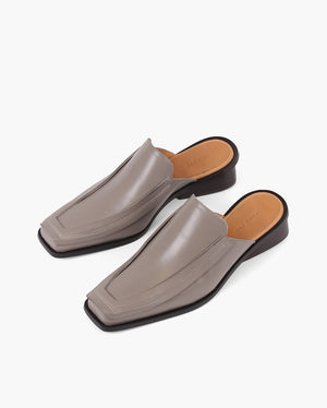 Miki Mule 30mm Leather Dark Taupe