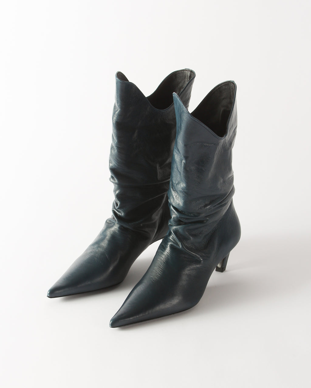 Slouchy Boot Leather Petroleo