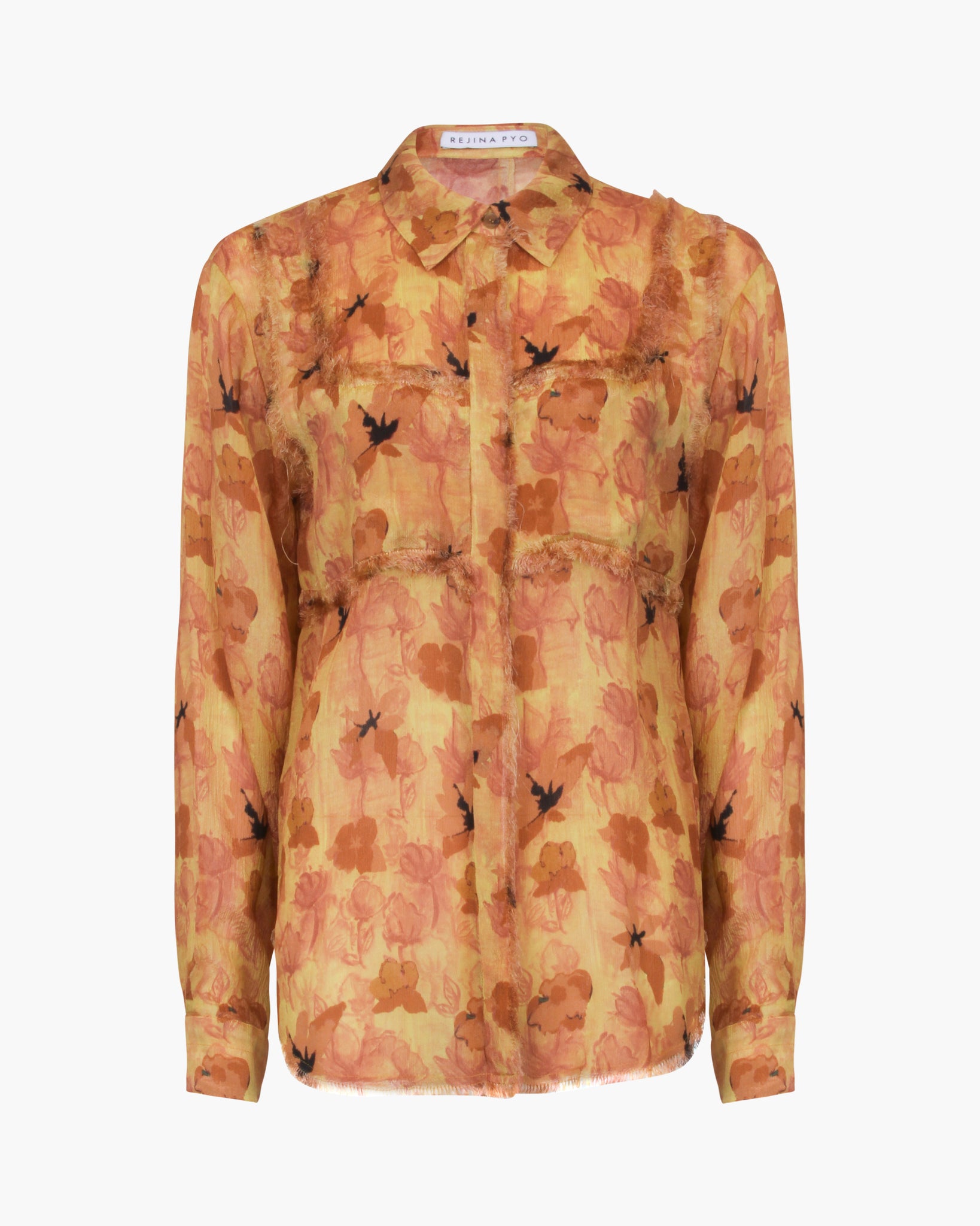 Lyla Shirt Viscose Print Flower Amber