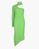Kiki Dress Cotton Cloqué Fil Coupé Green