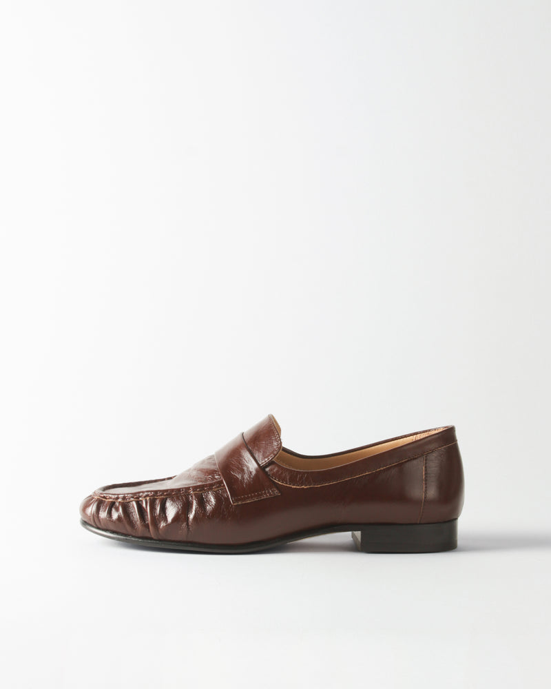 Ruched Loafer Leather Moka