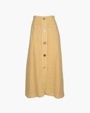 Rocco Skirt Linen Check Yellow