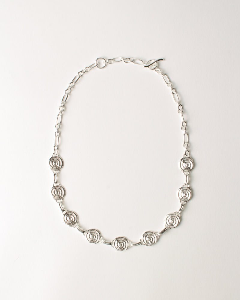 Swirl Chain Necklace Silver Plated
