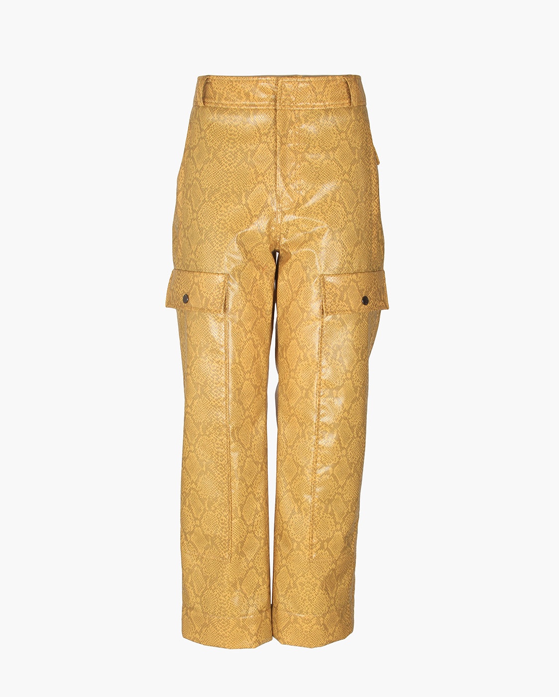 Peggy Trousers Faux Snakeskin Print Yellow
