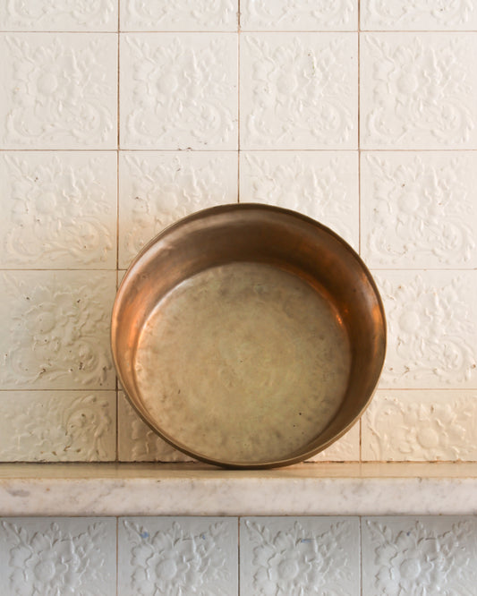 Traditional Korean bronze banja yugi bowl - large