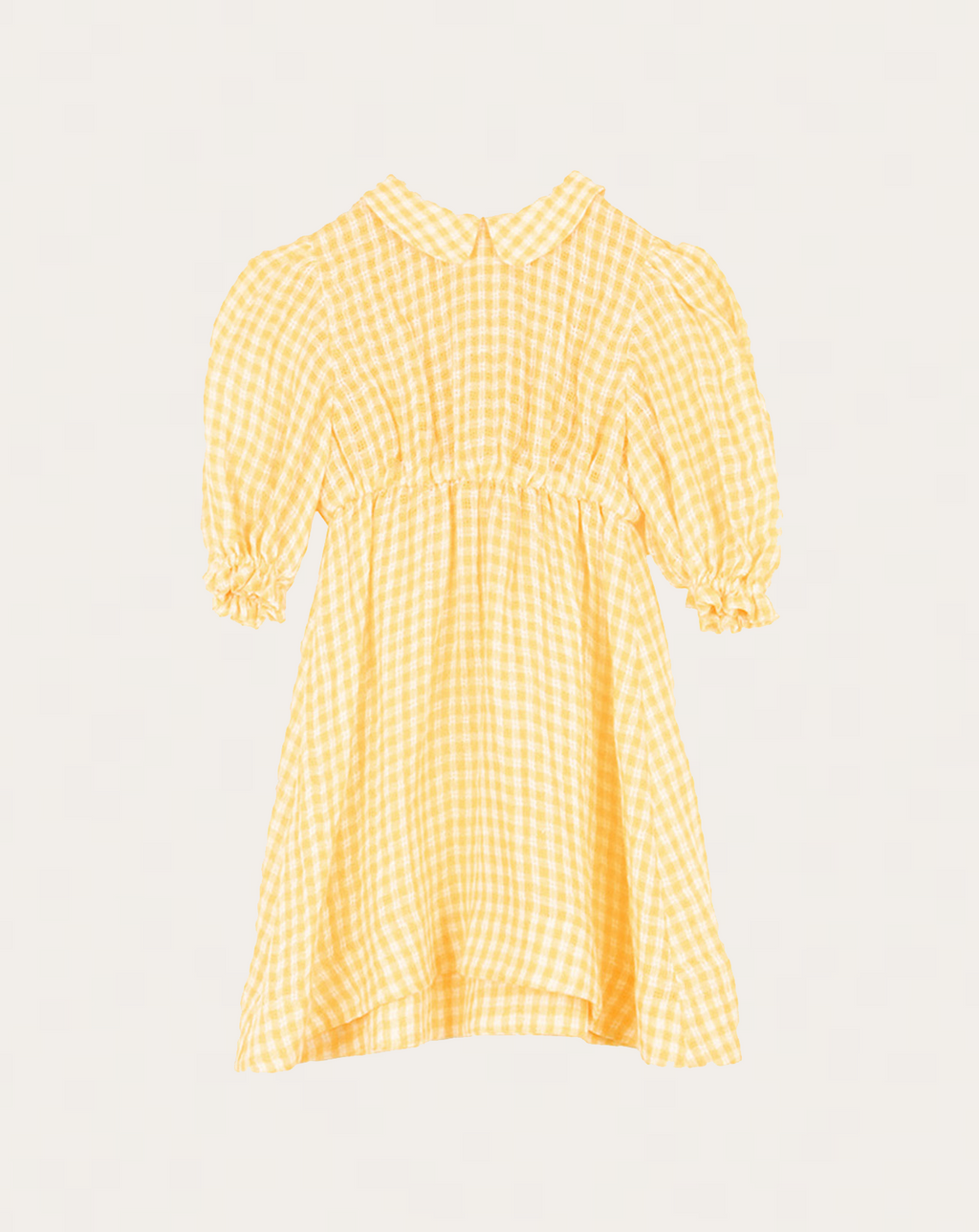 Nora Dress Linen Check Yellow