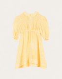 Nora Dress Linen Check Yellow