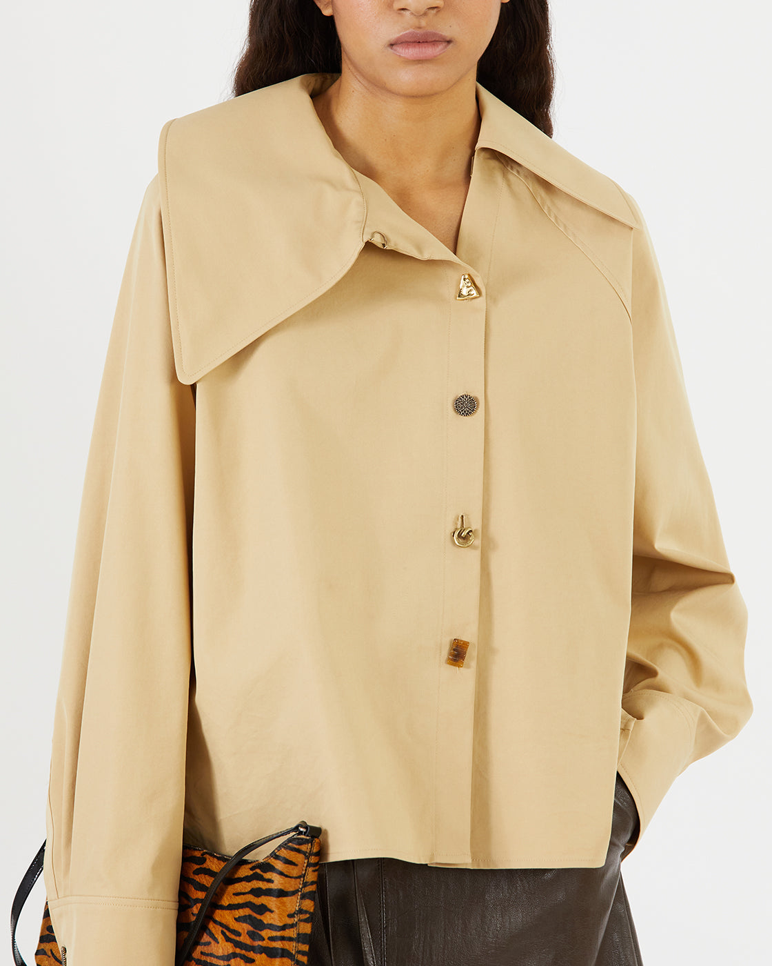 Monroe Blouse Cotton Blend Tan