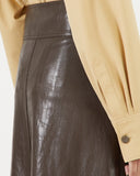 Boone Skirt Faux Leather Dark Brown