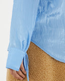 Saskia Shirt Viscose Blend Crinkle Blue