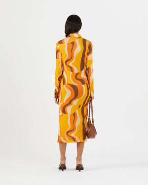 Sana Dress Tencel Print Orange