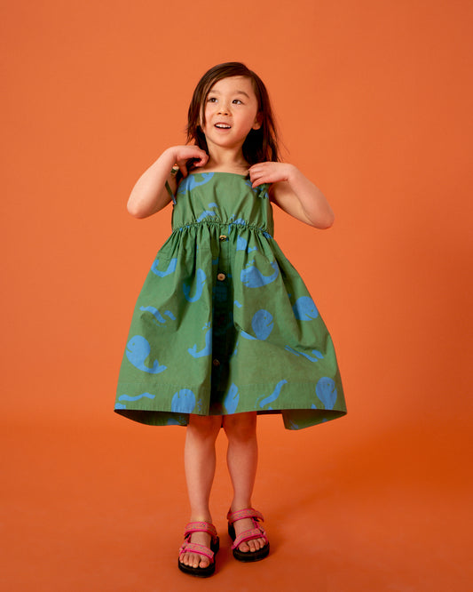 Esme Dress Organic Cotton Print Whale