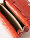 Ana Bag Leather Emboss Croc Orange