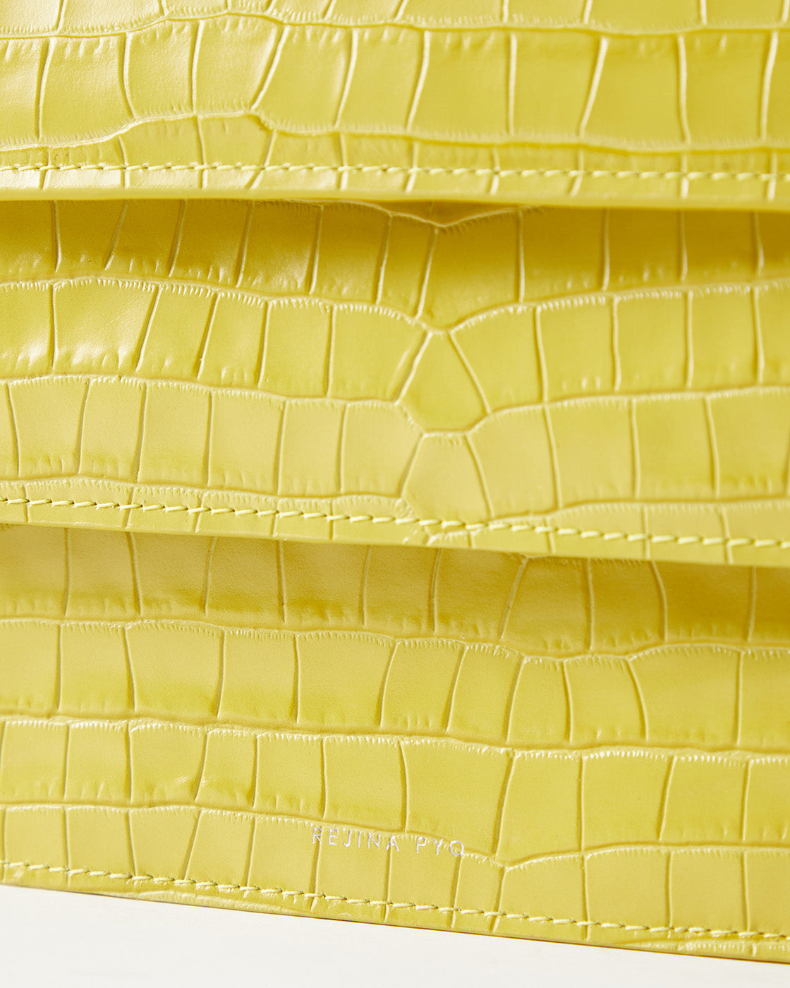 Ana Bag Leather Emboss Croc Yellow