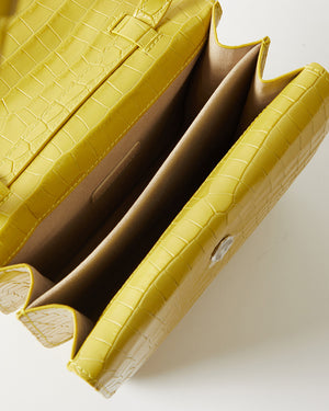 Ana Bag Leather Emboss Croc Yellow