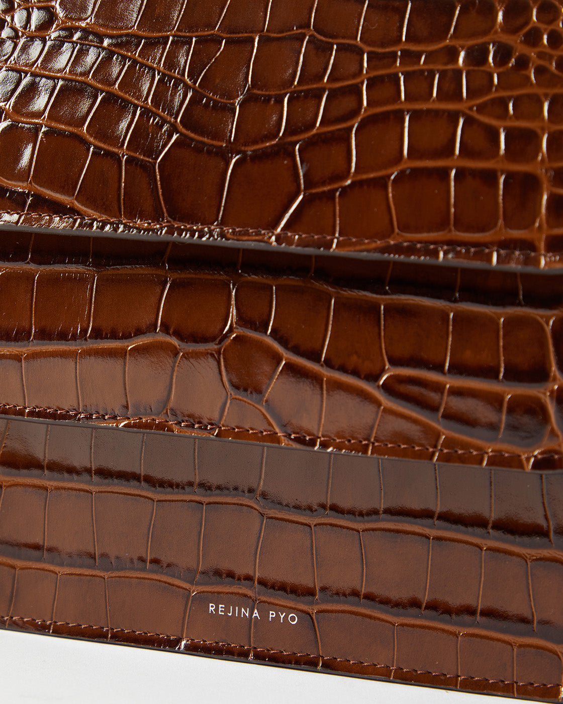 Ana Bag Leather Emboss Croc Brown