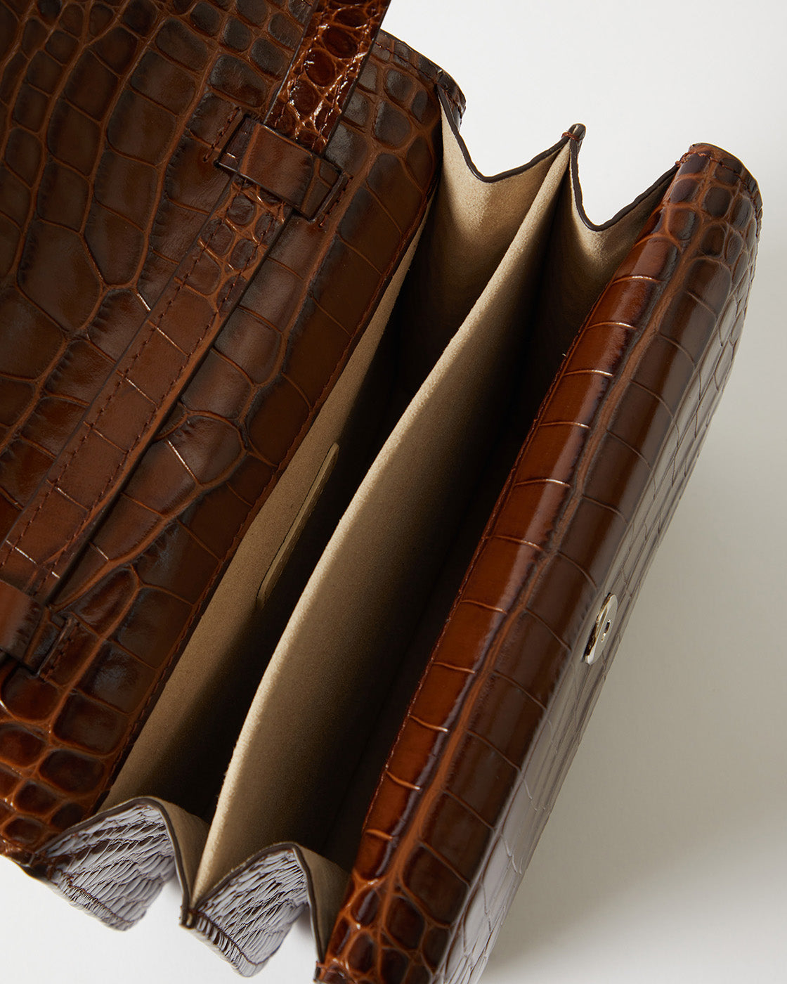 Ana Bag Leather Emboss Croc Brown – REJINA PYO