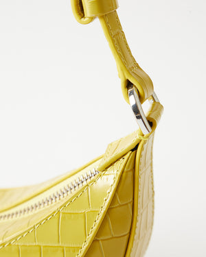 Petite Banana Bag Leather Emboss Croc Yellow