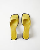 Annie Sandals Leather Emboss Croc Yellow