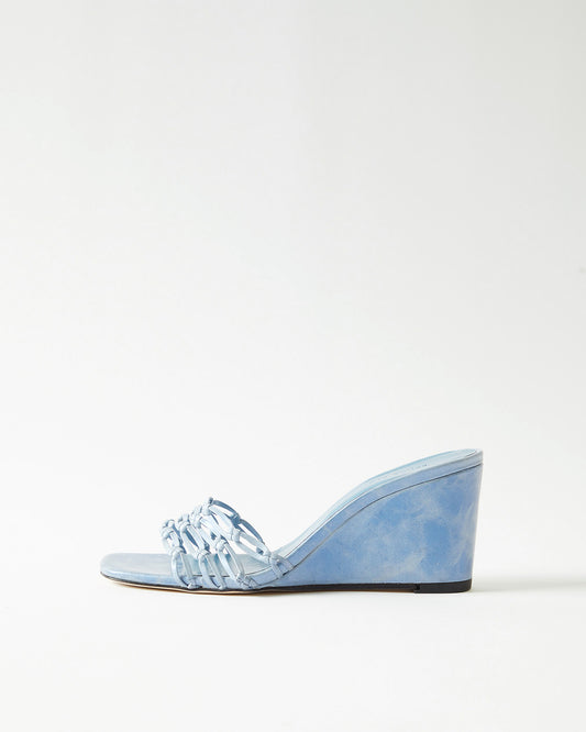 Kyle Wedges Leather Celeste Blue