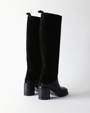 Shania Boots Suede and Leather Black - Special Price